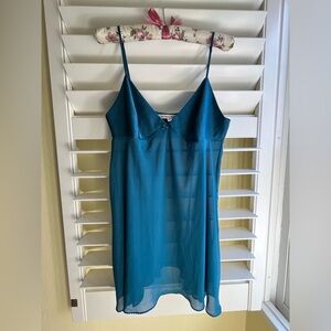 Vintage Victoria’s Secret teal sheer slip dress
